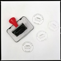 Simryn Gill Tampa postmark, rubber stamp, Image courtesy of the artist. © the artist